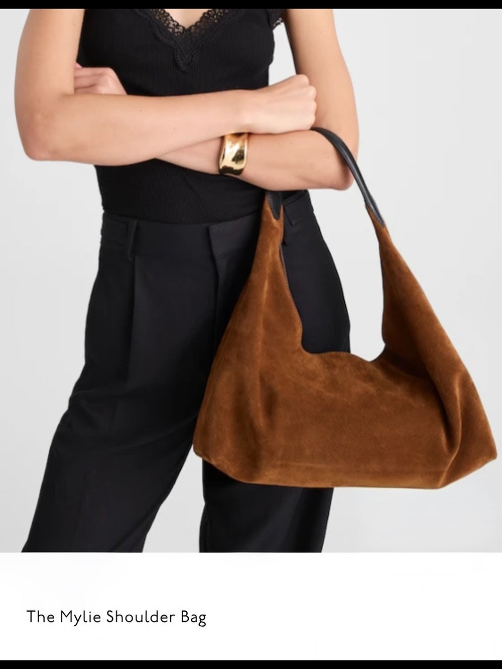 Madewell Brown Suede Mylie Shoulder Bag